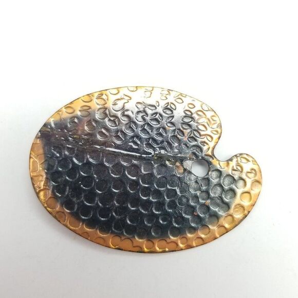 Vintage Genuine Copper Hammered Textured Paint Pallet Shaped Brooch, Retro Pin - Picture 7 of 7